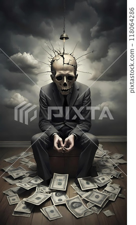 depression mental state concept illustration  118064286