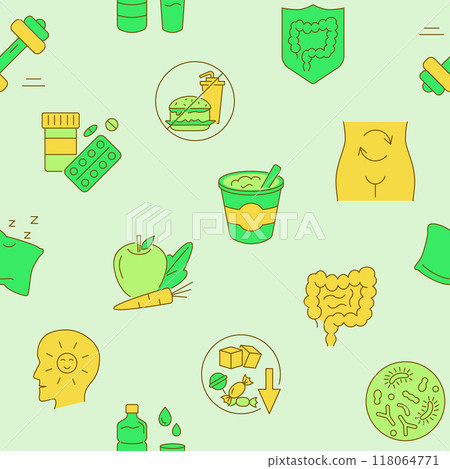 Digestive system health seamless pattern 118064771