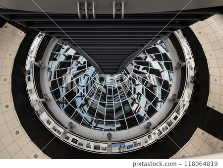 Architecture interior of the Cupola of the Reichstag dome. Architecture interior of the Cupola of the Reichstag dome. 118064819