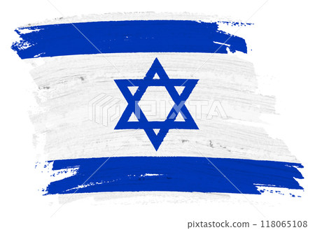 Israel flag paint splash brushstroke 118065108
