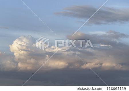 The sky is being covered with amazing clouds. Beautiful clouds like a heaven sky. 118065139