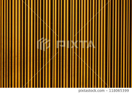 Wall decor. Golden rods decorate the wall. Abstraction of repair 118065399