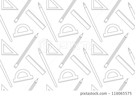 School Tools Seamless Pattern Coloring Page School Tools Seamless Pattern Coloring Page 118065575