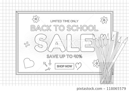 Back to School Sale Coloring Page 118065579