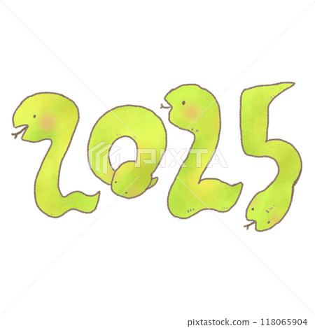 變形的青蛇新年賀卡2025年插圖 變形的青蛇新年賀卡2025年插圖 118065904