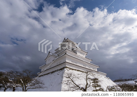 敦賀城雪景、會津若松旅遊勝地、福島縣旅遊勝地 敦賀城雪景、會津若松旅遊勝地、福島縣旅遊勝地 118065993