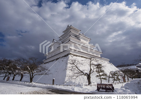 敦賀城雪景、會津若松旅遊勝地、福島縣旅遊勝地 敦賀城雪景、會津若松旅遊勝地、福島縣旅遊勝地 118065994