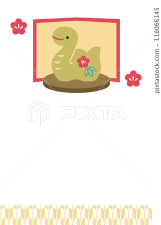 Snake year ornament New Year's card template Snake year ornament New Year's card template 118066145