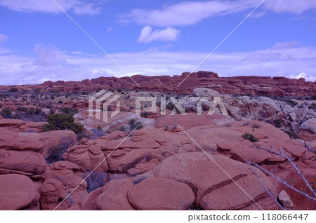 Rock fins in Fin Canyon in Arches National Park Utah Photo Rock fins in Fin Canyon in Arches National Park Utah Photo 118066447