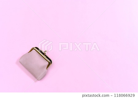 Pink leather wallet Online shopping Background material Background 118066929