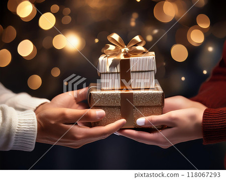 Hands to give presents Hands to give presents 118067293