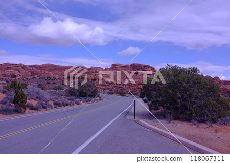Rock fins in Fin Canyon in Arches National Park Utah Photo Rock fins in Fin Canyon in Arches National Park Utah Photo 118067311