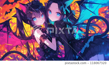 萬聖節 cosplay 的動漫風格美女孩 萬聖節 cosplay 的動漫風格美女孩 118067320