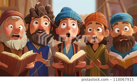 Cartoon heroes of biblical stories. Cartoon heroes of biblical stories. 118067915