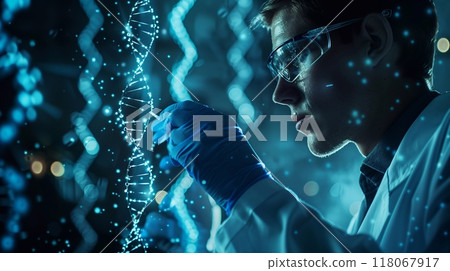 The man is a doctor and a geneticist. Genetic research and experiments. 118067917