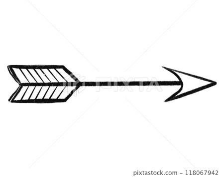 Hand-drawn arrow in bow and arrow style Hand-drawn arrow in bow and arrow style 118067942