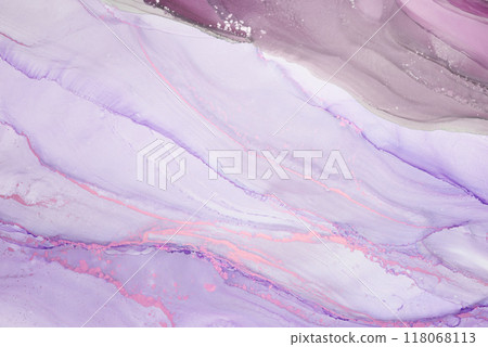 Soft lavender abstract artwork with flowing lines and gentle hues created using fluid painting techniques Soft lavender abstract artwork with flowing lines and gentle hues created using fluid painting techniques 118068113