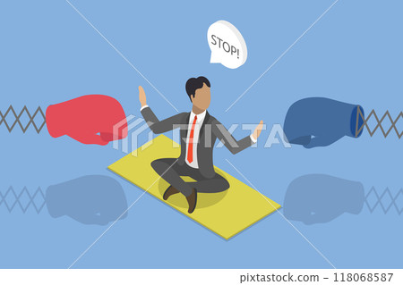 3D Isometric Flat Vector Illustration of Conflict Management, Effective Negotiation Resolution Skills 118068587