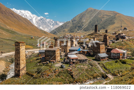 Aerial view of Chazhashi village 118069022