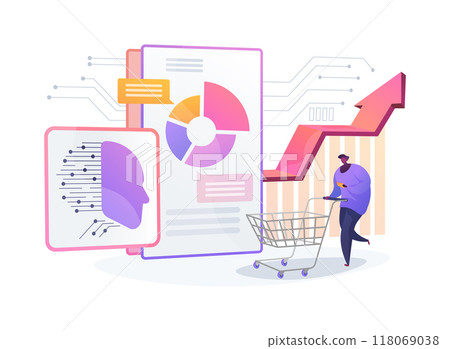 AI-Analyzed Market Trends abstract concept vector illustration. 118069038