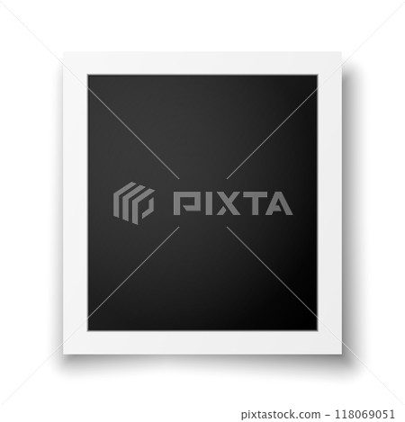 Realistic layout of Polaroid photo frame on a white background. Realistic layout of Polaroid photo frame on a white background. 118069051