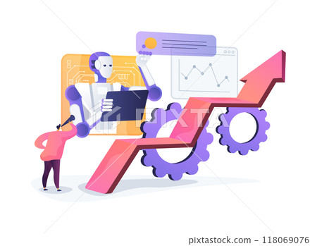 AI-Supported Career Guidance abstract concept vector illustration. 118069076