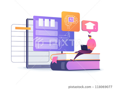 AI-Optimized Educational Resources abstract concept vector illustration. 118069077