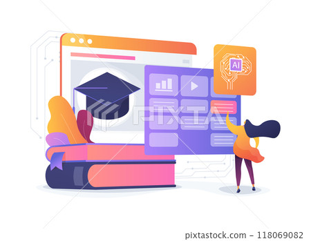 AI-Personalized Learning Plans abstract concept vector illustration. 118069082