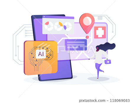 AI-Enhanced Emergency Response abstract concept vector illustration. 118069083