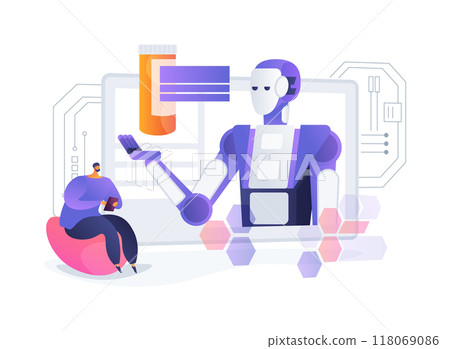 AI-Enhanced Telemedicine abstract concept vector illustration. 118069086