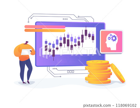 AI-Optimized Investment Portfolio Management abstract concept vector illustration. 118069102