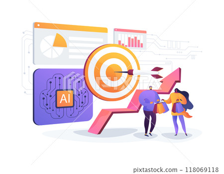 Sales Trend Forecasting with AI abstract concept vector illustration. 118069118