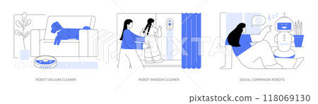 Home robotics isolated cartoon vector illustrations se Home robotics isolated cartoon vector illustrations se 118069130