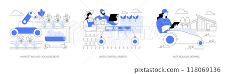 Agricultural robots isolated cartoon vector illustrations se Agricultural robots isolated cartoon vector illustrations se 118069136