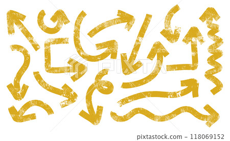 Hand drawn brush arrows. Vector illustration Hand drawn brush arrows. Vector illustration 118069152