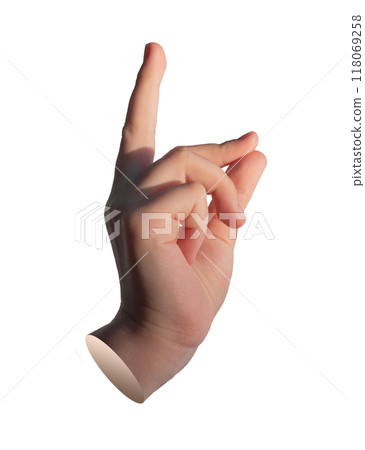 Abstract hand gesture, whimsical and funny expression. Isolated on white background Abstract hand gesture, whimsical and funny expression. Isolated on white background 118069258