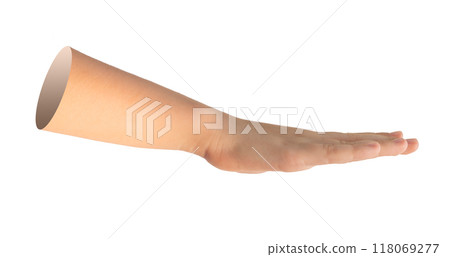 Hand gesture, showing limit, limitation isolated on white background Hand gesture, showing limit, limitation isolated on white background 118069277
