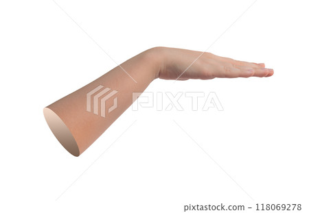 Hand gesture, showing limit, limitation isolated on white background Hand gesture, showing limit, limitation isolated on white background 118069278