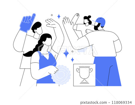 Fan support isolated cartoon vector illustrations. Fan support isolated cartoon vector illustrations. 118069334