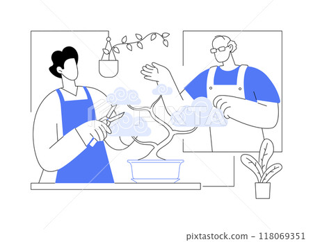 Growing bonsai isolated cartoon vector illustrations. 118069351