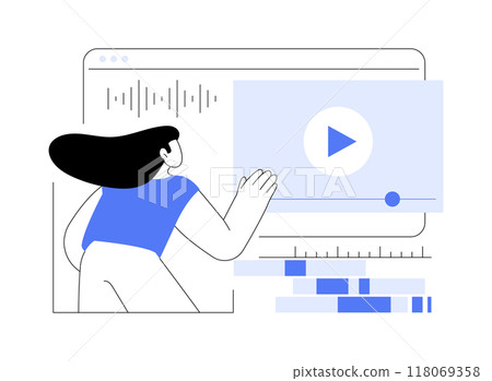 Editing video isolated cartoon vector illustrations. 118069358