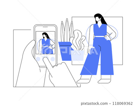 Smartphone photography isolated cartoon vector illustrations. 118069362