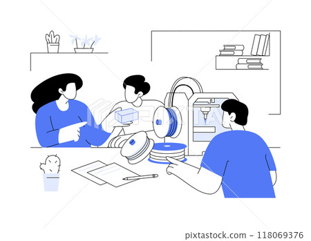 3D printing isolated cartoon vector illustrations. 118069376