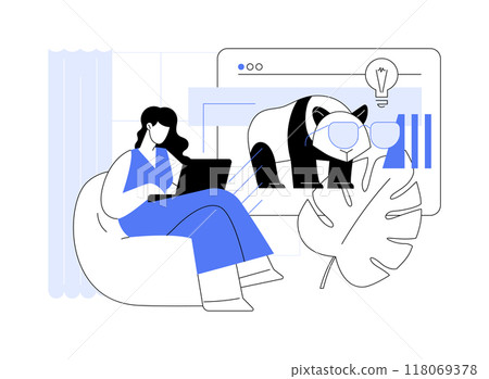 Digital collage isolated cartoon vector illustrations. 118069378