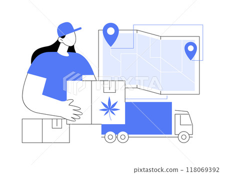 Cannabis shipping isolated cartoon vector illustrations. 118069392