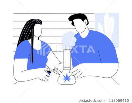 Smoking bong isolated cartoon vector illustrations. 118069410