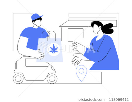 Cannabis products delivery isolated cartoon vector illustrations. 118069411