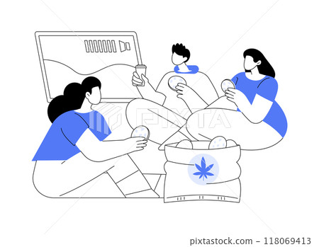 Marijuana edibles isolated cartoon vector illustrations. Marijuana edibles isolated cartoon vector illustrations. 118069413