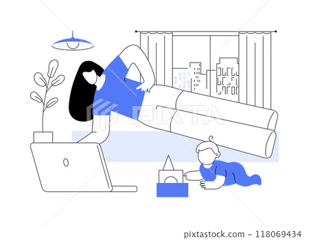 Postpartum fitness isolated cartoon vector illustrations. 118069434