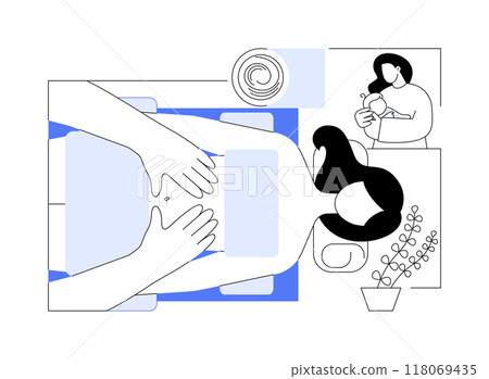 Postnatal massage isolated cartoon vector illustrations. 118069435
